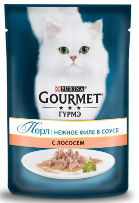 Корм влажный для кошек Гурмэ Перл Лосось в соусе 75г