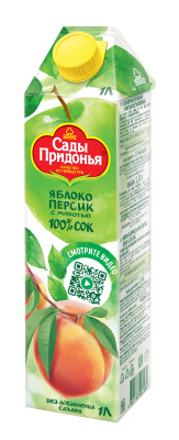 Сок Сады Придонья Яблоко/Персик с мякотью 1л