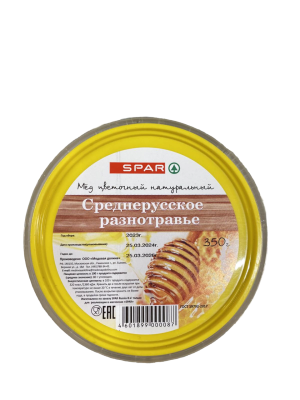 Мёд SPAR натуральный цветочный 350г пл/б