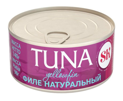 Тунец филе натуральный Эллоуфин SK 140г