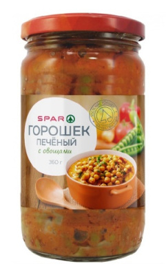 Горошек SPAR печеный с овощами 360г ст/б
