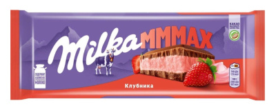 Шоколад Милка MMMAX молоч с начинкой клубника 253г