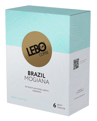 Кофе молотый Лебо Бразилия дрип-пакет 63г