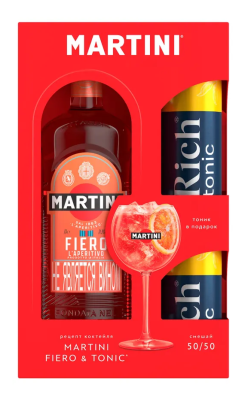 Напиток винный Мартини Фиеро роз сл 1л 14,9%+ 2 тоника