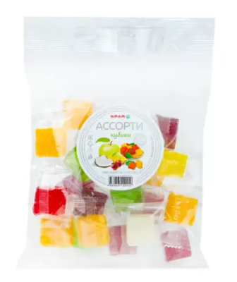 Конфеты желейные SPAR Ассорти кубики 200г