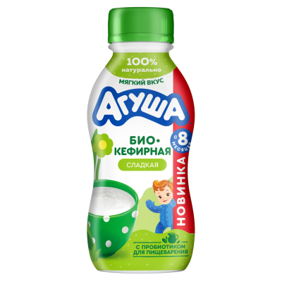Продукт биокефирный Агуша Сладкий с 8мес 2,9% 180г БЗМЖ