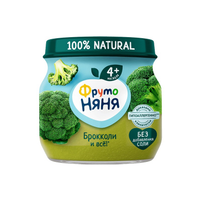 Пюре ФрутоНяня Брокколи с 4мес ст/б 80г