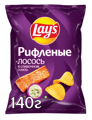 Чипсы Лейз Рифленые Лосось в сливочном соусе 140г