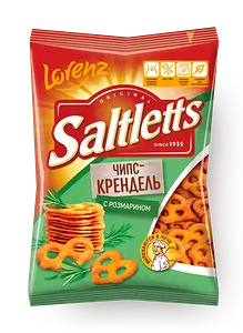 Крендель хрустящий Saltletts Чипс-крендель с розмарином 70г