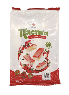 Пастила Двухслойная со вкусом клюквы Меренга 220г