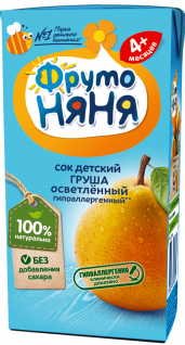 Сок ФрутоНяня Груша осветленный гипоаллергенный с 4-х мес т/п 200мл Сок ФрутоНяня Груша осветленный гипоаллергенный с 4-х мес т/п 200мл