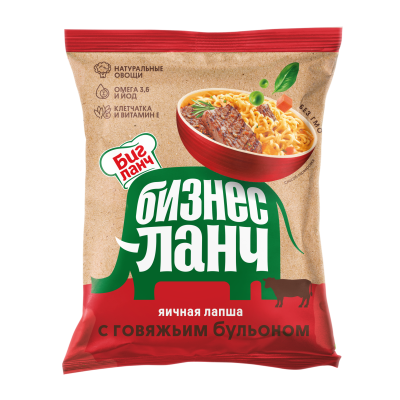 Лапша Бизнес Ланч яичная с говяжьим бульоном 60г