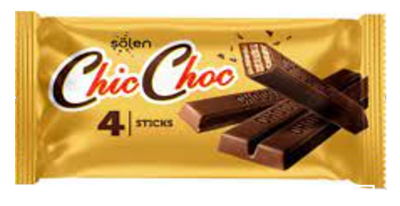 Вафли Чик Чок с шоколадной начинкой в шоколадной глазури 34г