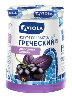 Йогурт б/лакт Греческий Черн смород/Базилик 3% 140г БЗМЖ