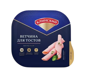 Ветчина для тостов по-Клински Клинский МК нарезка 210г