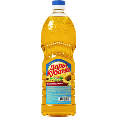 Масло подсолнечное Дары Кубани нерафинированное 0,65л