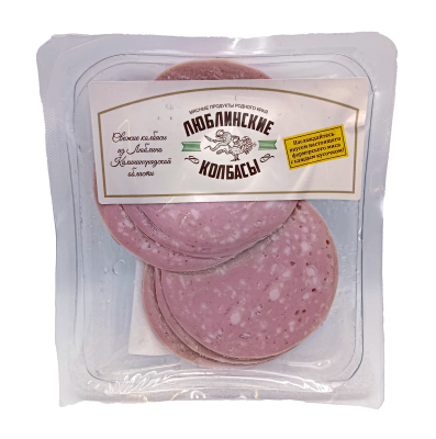 Колбаса Любительская со шпиком нарезка ЛП 100г