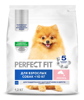 Корм сухой для собак мелких пород Перфект Фит Лосось 1,2кг