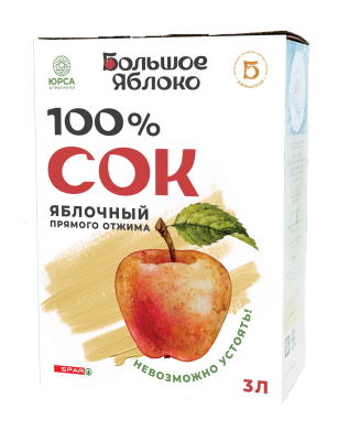 Сок SPAR Яблочный прямого отжима 3л
