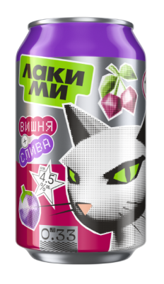 Напиток пивной Лаки Ми Вишня/Слива 0,33л 4,5% ж/б