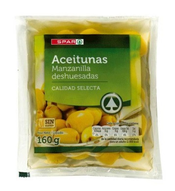 Оливки зеленые б/к SPAR 160г м/уп