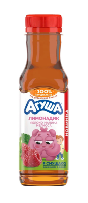 Напиток сокосодержащий Лимонадик Агуша Яблоко/Малина/Мелисса с 3-х лет 300мл