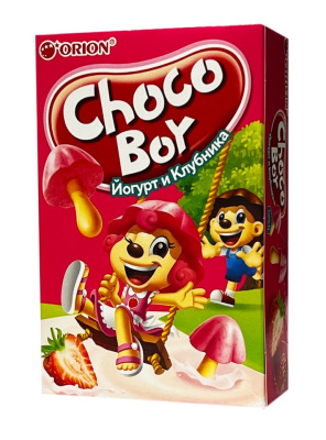 Печенье Чоко Бой грибочки в йогурте с клубникой  40г