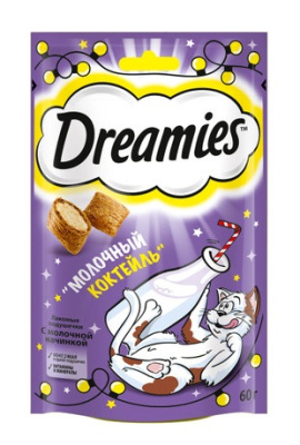 Лакомство для кошек Дримис подушечки Молочный коктейль 60г