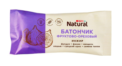Батончик фруктово-ореховый SPAR Natural Инжир 60г