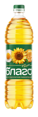 Масло подсолнечное Благо рафинированное 1л