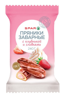 Пряники SPAR Заварные с Клубникой и Сливками 240г