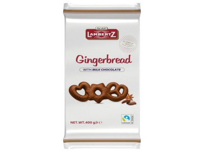Пряники Ламбертц имбирные сердечки в молочном шоколаде 400г