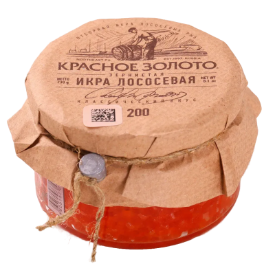 Икра лососевая зернистая горбуши Красное Золото 200г ст/б