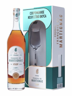Коньяк Франсуа де Мартиньяк ВС 0,7л 40% + бокал