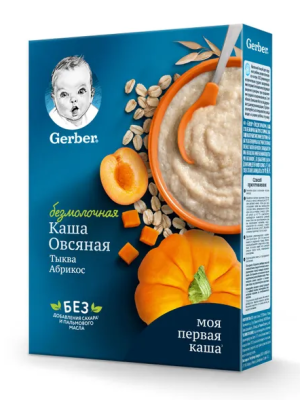 Каша безмолочная Гербер овсяная Тыква/Абрикос с 5мес 180г