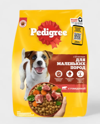 Корм для собак Педигри для маленьких пород с говядиной сухой 500г