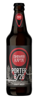 Пиво темное Пивная карта Портер 0,5л 8,5% ст/б