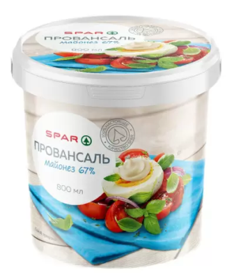 Майонез SPAR Провансаль 67% 800г ведро