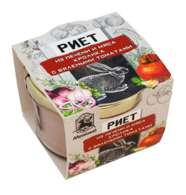 Риет Мушкино из печени и мяса кролика с вял том 80г