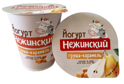 Йогурт Нежинская МФ Груша/Карамель 3% 290г БЗМЖ
