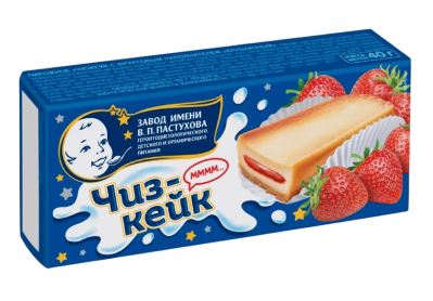 Пирожное Чизкейк Завод им.Пастухова Клубничный 40г БЗМЖ