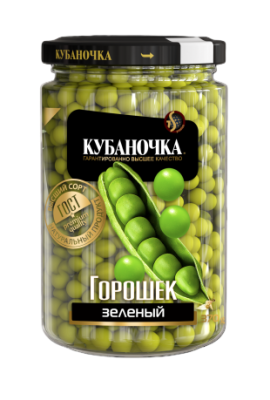 Горошек зеленый из мозговых сортов Кубаночка 370г