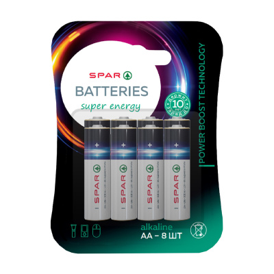 Батарейки SPAR алкалиновые AAА 8шт