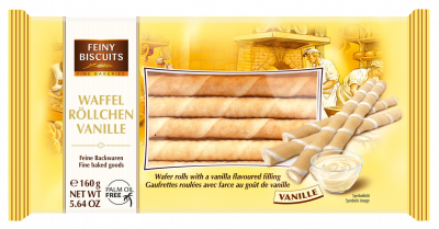 Трубочки вафельные Файн Бисквитс с начинкой вкус ванили 160г