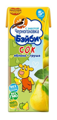 Сок Черноголовка Бейби Яблоко/Груша с 5мес т/п 0,2л Сок Черноголовка Бейби Яблоко/Груша с 5мес т/п 0,2л