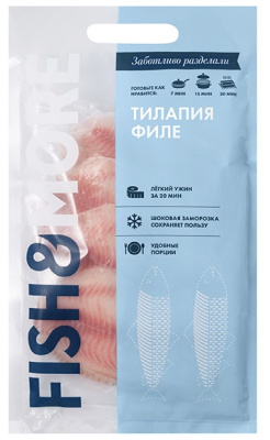 Филе тилапии б/к с/м Fish&More 500г