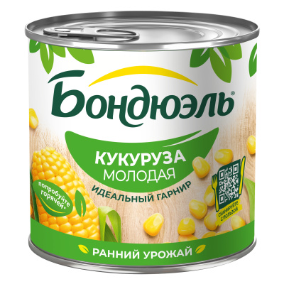 Кукуруза молодая Бондюэль 340г ж/б