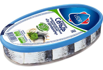 Сельдь филе-кусочки Леор атлантическая соленая По-домашнему 300г