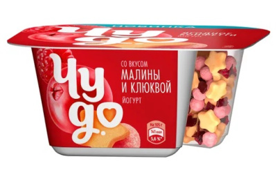 Йогурт Чудо Ягодное конфетти Печенье/Шарики/Злаки 4% 105г БЗМЖ