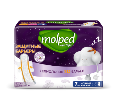 Прокладки Молпед Супер Найт Ночные 7шт